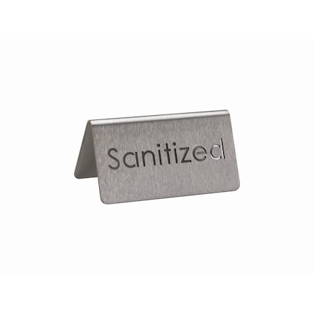 Service Ideas Laser Cut Table Tent, Sanitized, Brushed 1C-BF-SANITIZED-MOD